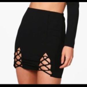 Brand new lace up front mini skirt